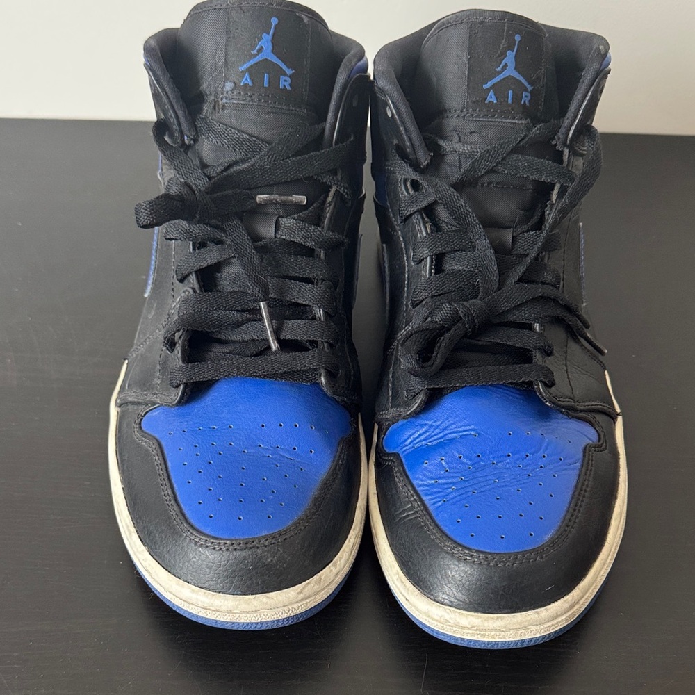 Nike Jordan 1 mid hyper royal Black and Blue Athletic Shoes